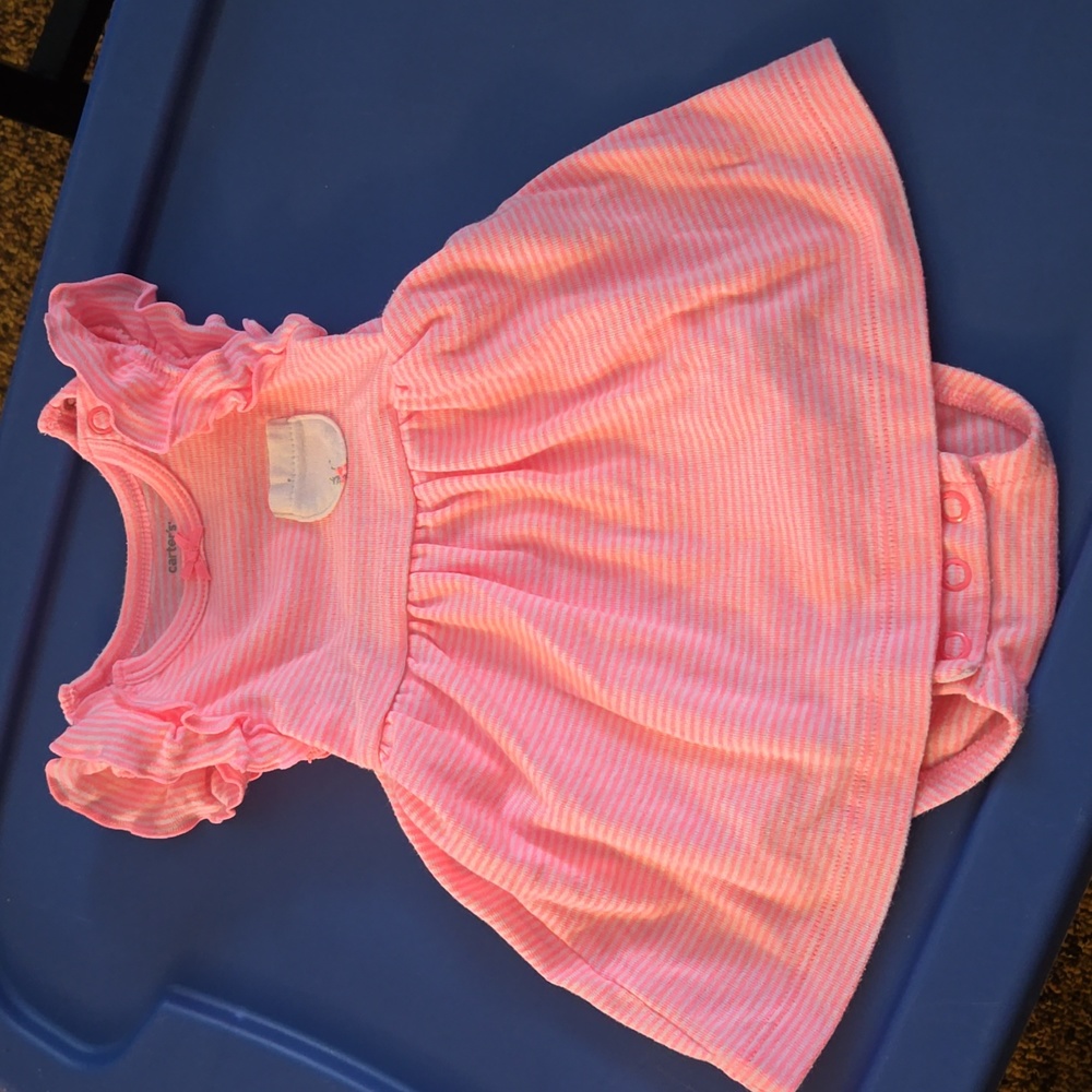 Pink striped romper